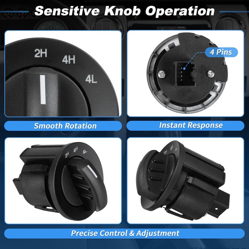 SWITCHRISE 4x4 4WD Switch for Ford F-150 2004-2008 for Lincoln Mark LT 2006-2008 Four Wheel Drive Selector Control Switch Knob Replace 4L3Z-14B166-BA/7L3Z-14B166-BA - Image 5